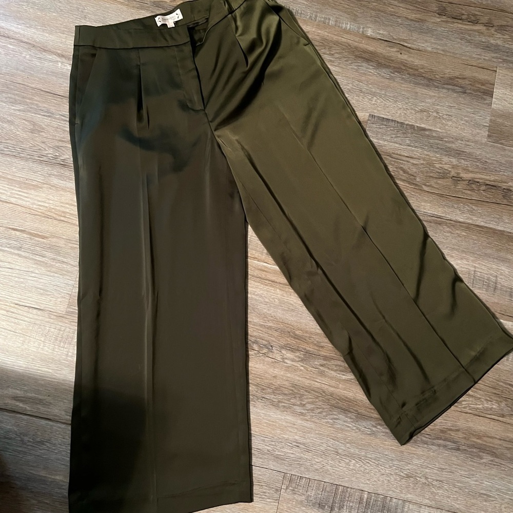 Classy Olive green satin pants
